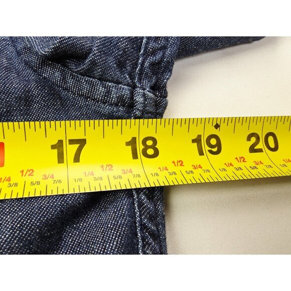 Uniqlo Size Small Womens Blue Denim Long Sleeve Button Up Cotton Pocket Shirt - Picture 2 of 8